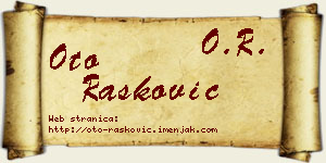 Oto Rašković vizit kartica